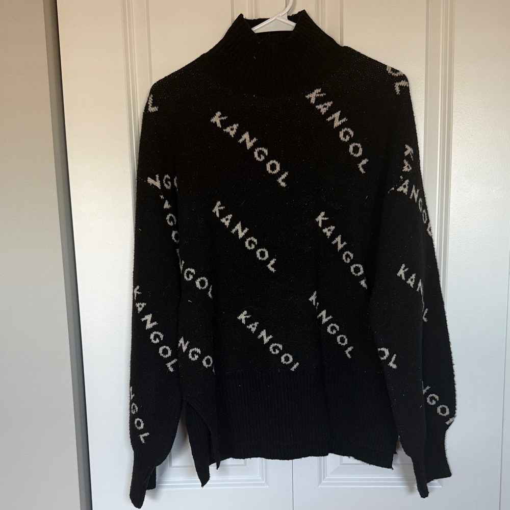 Kangol x H&M Black Turtleneck Sweater with White Logo